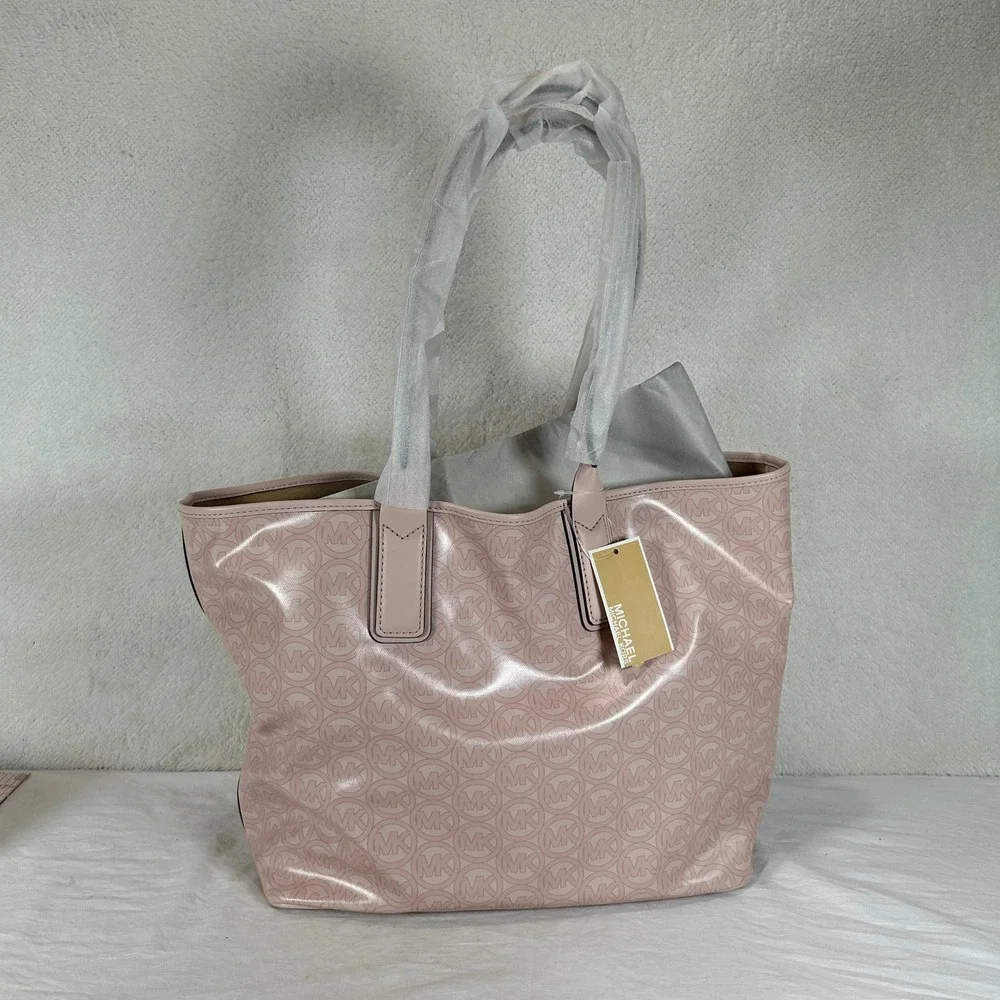 Michael Kors Jodie Large Tote Bag Powder Blush Pink Monogram NEW
